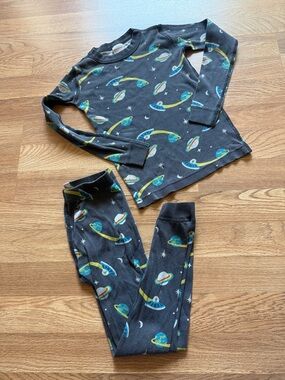 Hanna Andersson Organic Cotton Kids Space Black Pajama Set 4/6 120cm